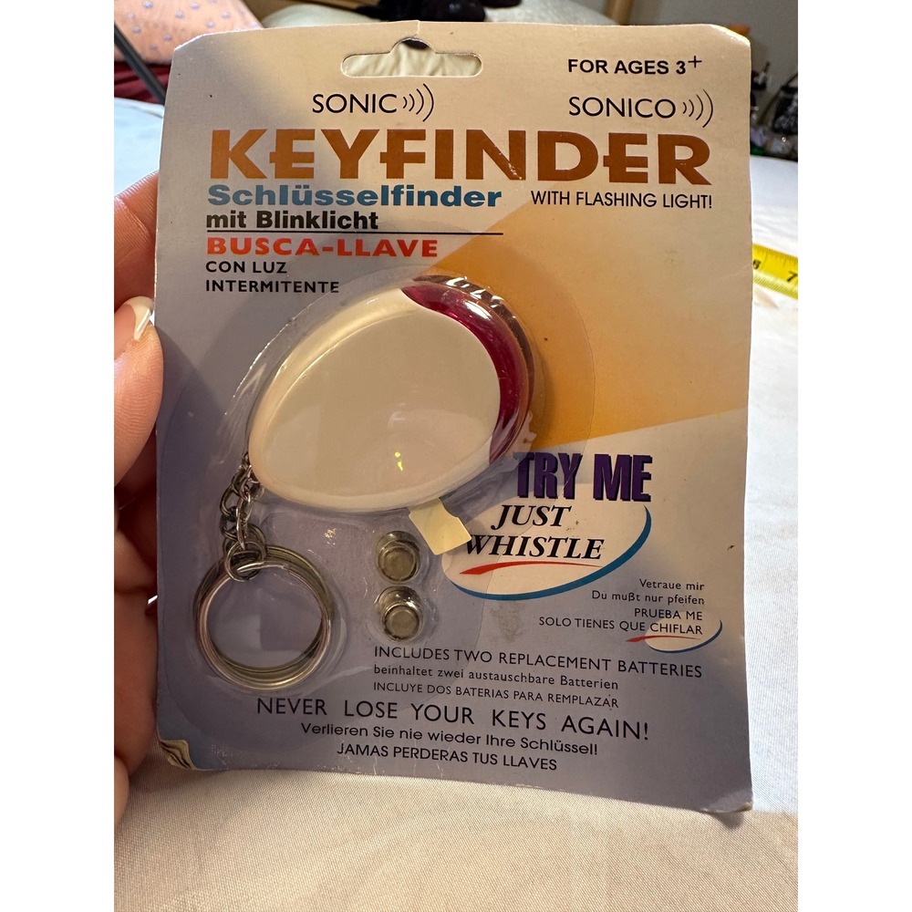 Sonic Keyfinder Whistle Activated Key Finder with Flashing Light White Red NEW